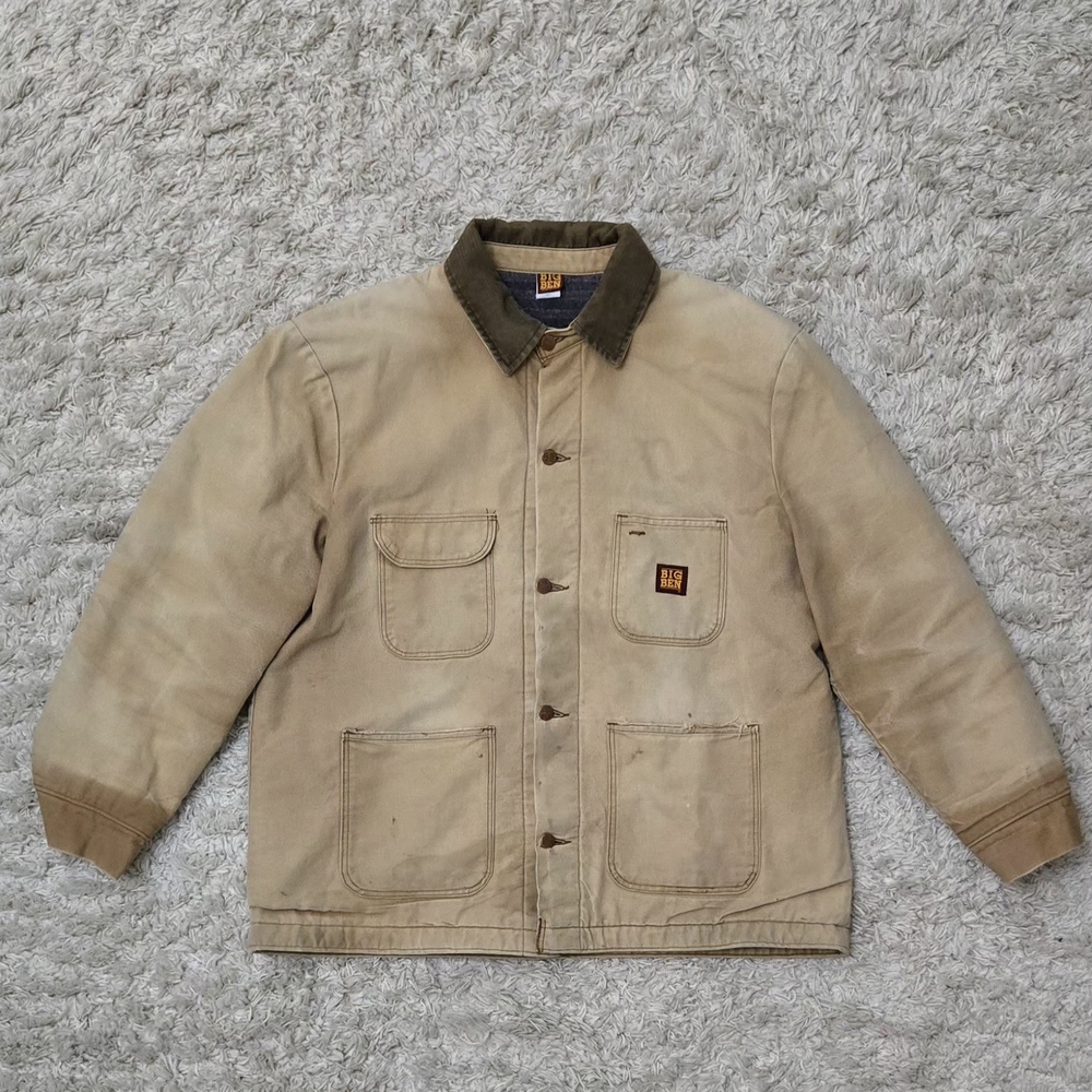 VTG 80s Wrangler Big Ben Tan Chore Coat REG 46 XL